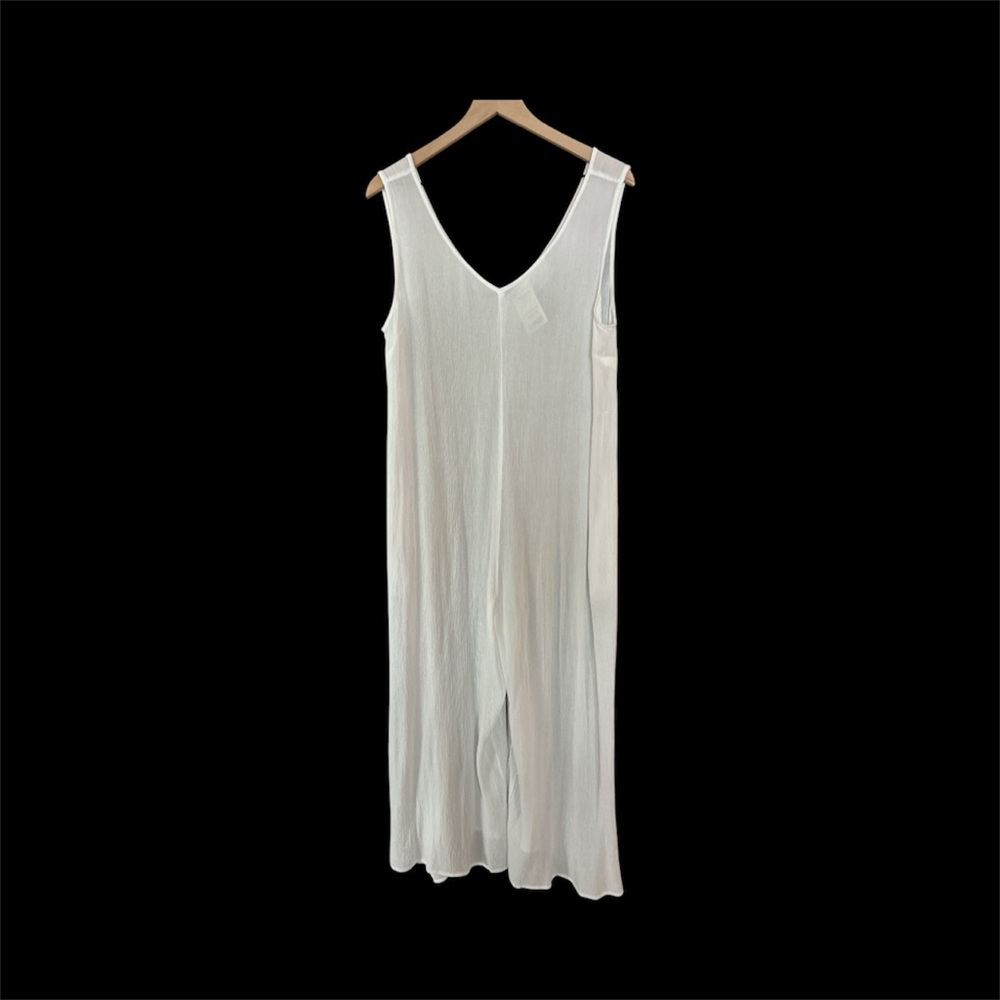 GOA Beachwear by Japna White Sleeveless Jumpsuit Size Large NWT
